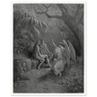 Gustave Dore Paradise Lost engraving . Archangel Rapahel with Adam and Eve in Eden.