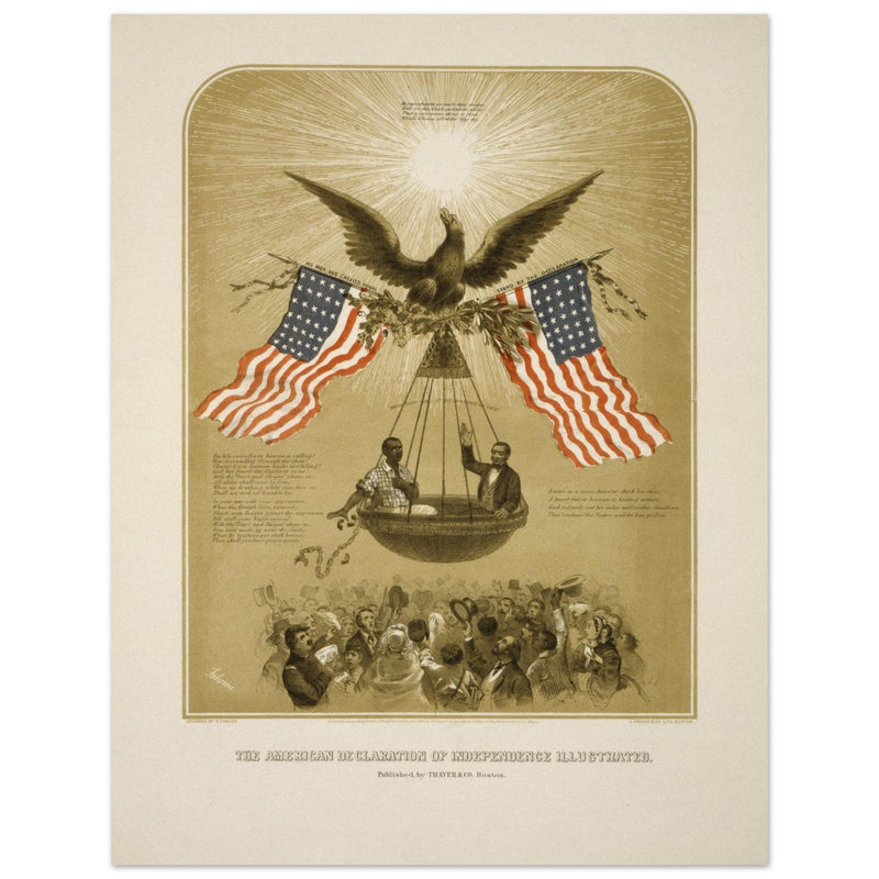 The American Declaration of Independence illustrated in 1861.  reproduction