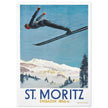 St Moritz vintage travel poster.  Skiing destination