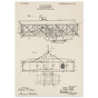 Flying machine patent 1906 by the Wright brothers. Vintage airplane.