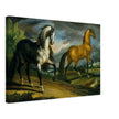 Two horses old painting by Theodore Gericault 1808.