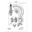 Vehicle whell patent illustration. Vintage drawing .