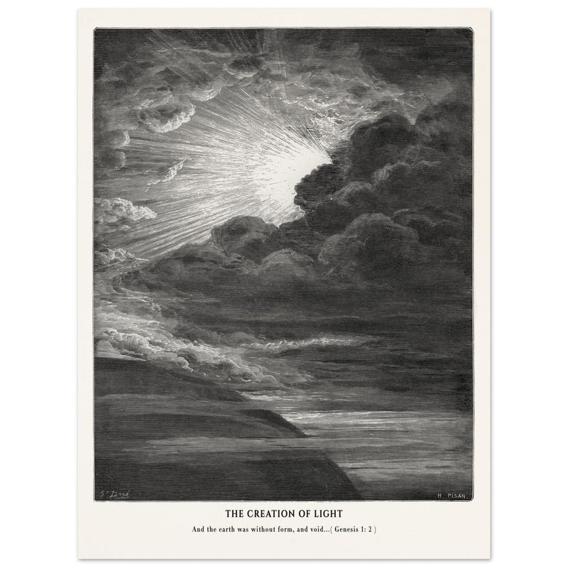 Gustave Dore The Bible engraving print . The Creation illustration .