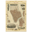 Vintage New York City map. Antique city plan of the city of New York.