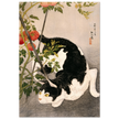 Black Cat and Tomato Plant vintage poster reproduction by Takahashi Hiroaki 1931