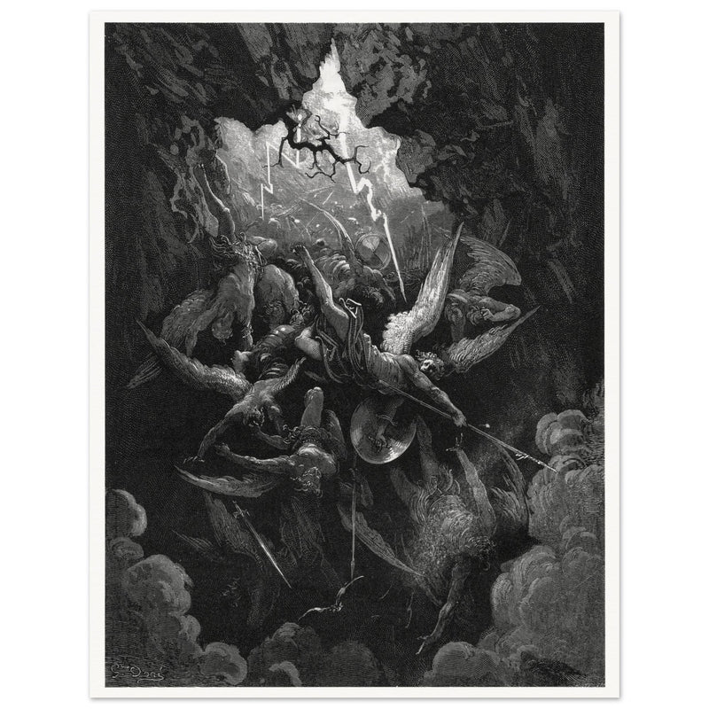 Gustave Dore Paradise Lost engraving . Satan and his fallen angels