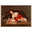 Young girl sleeping with her dog vintage poster reproduction 1871