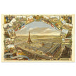 Exposition Universelle de Paris 1889. Eiffel Tower and Paris city view.