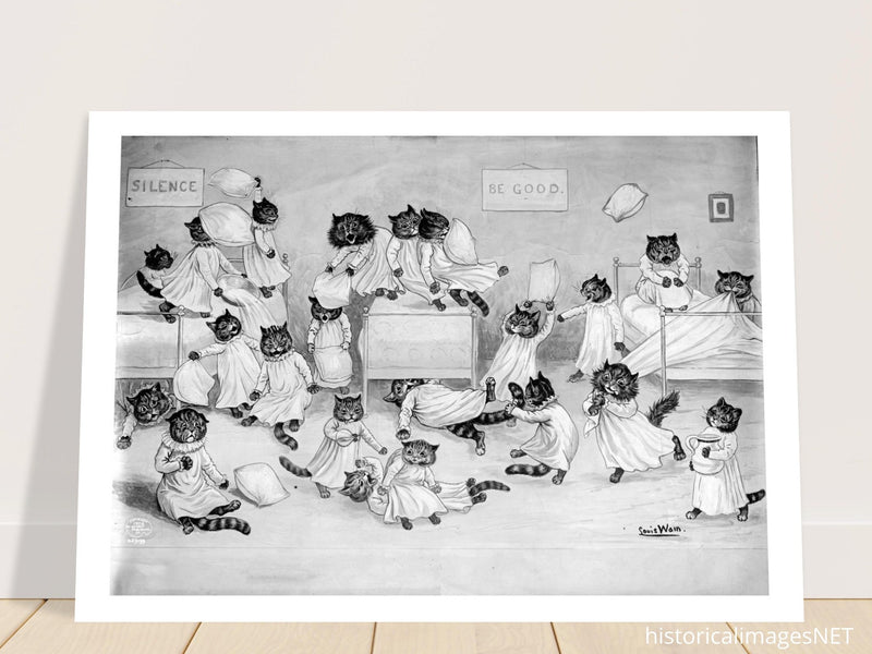 Cats in the dormitory by Louis Wain