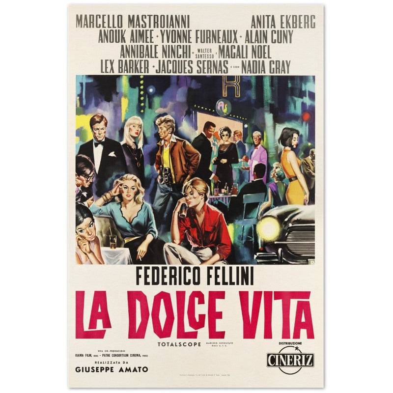 La Dolce Vita hitalian version movie poster.