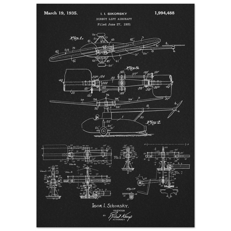 Direct Lift Aircraft patent by Sikorsky. Helicopter ancestor