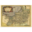 Ancient map of Prussia by Abraham Ortelius. Historic vintage map of 1570.