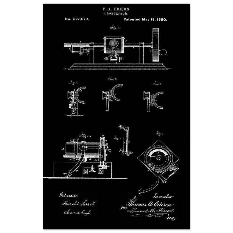 The Phonograph patentby Thomas Alva Edison. Patent 227679