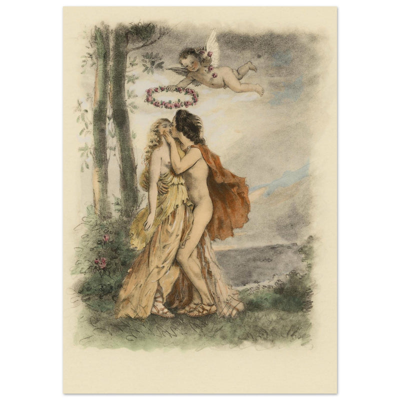 Paul Emile Becat erotic illustration Les Baiseres XVIII ( The Kisses ) Immortality