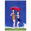 Anne Harriet Fish illustration for a cover magazine. Two women in bathing suit at the beach.