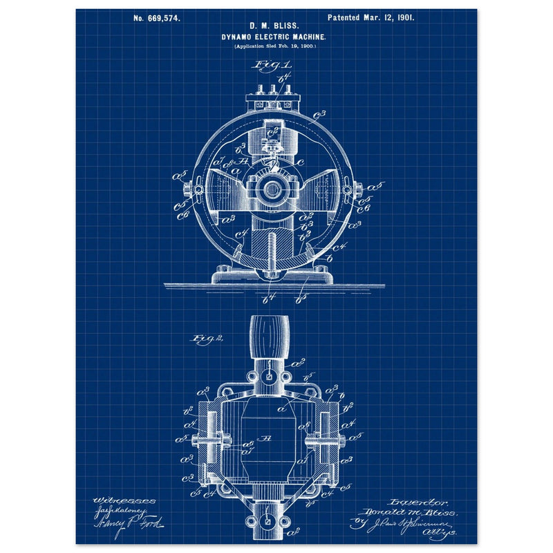 Dynamo electric machine patent by D M Bliss.
