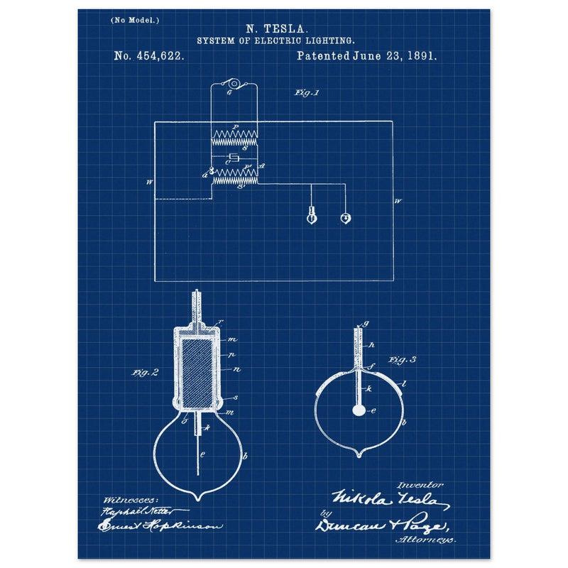 Electric Lighting patent  by Nikola Tesla.