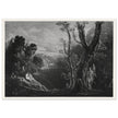 John Martin mezzotint engraving . Satan Contemplating Adam and Eve in Paradise. Paradise Lost by Milton.