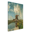 Old dutch windmill painting by Paul Gabriel XIX Century.