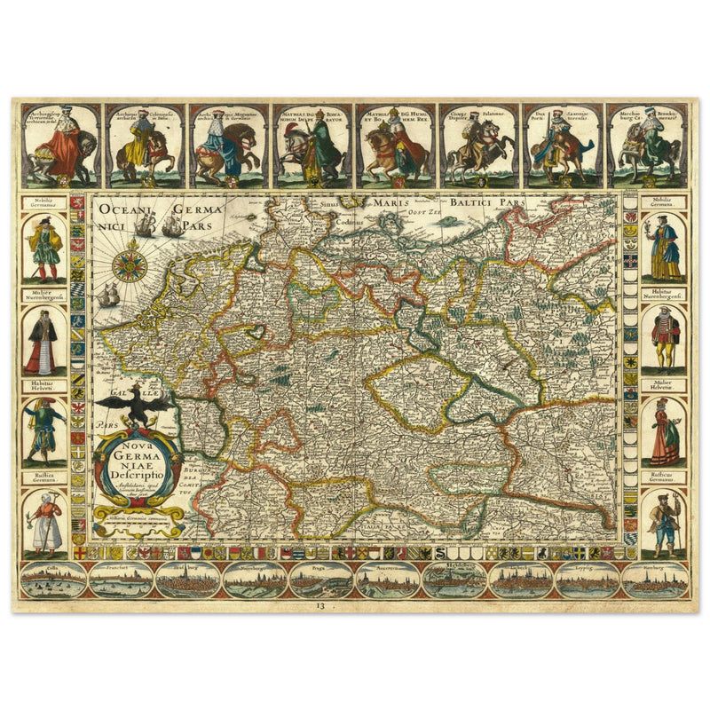 The Holy Roman Empire ancient map by Jan Jansson . Nova Germaniae Descriptio .