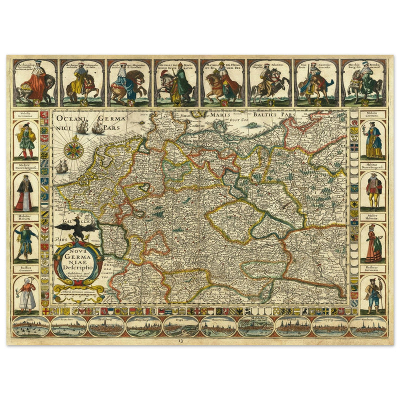 The Holy Roman Empire ancient map by Jan Jansson . Nova Germaniae Descriptio .