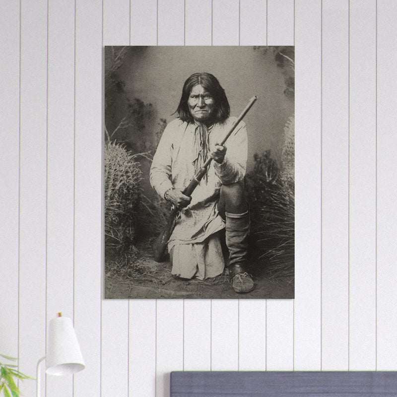 Geronimo Apache leader.  Portrait of native american indian.