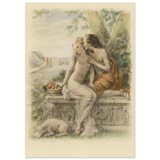 Paul Emile Becat erotic illustration Les Baiseres II ( The Kisses )