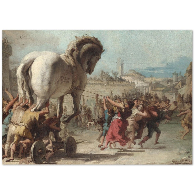 The Procession of the Trojan Horse into Troy by Giovanni Domenico Tiepolo. Greek mythology.