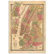1886 New York City vintage map by G. W & C.B Colton. Antique maps