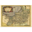 Ancient map of Prussia by Abraham Ortelius. Historic vintage map of 1570.