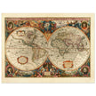 1638 Double hemisphere old world map by Hendrik Hondius.