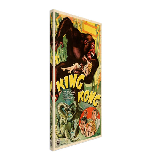 King Kong historic movie canvas reproduction. Wrapped canvas with mirror wrap