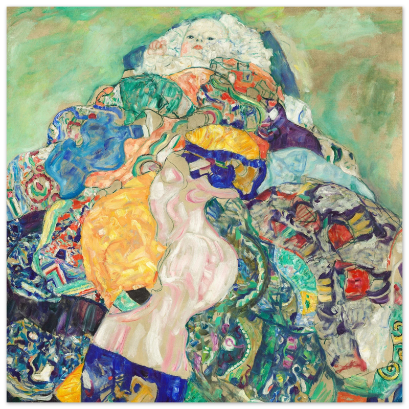 Gustav Klimt Baby cradle painting.