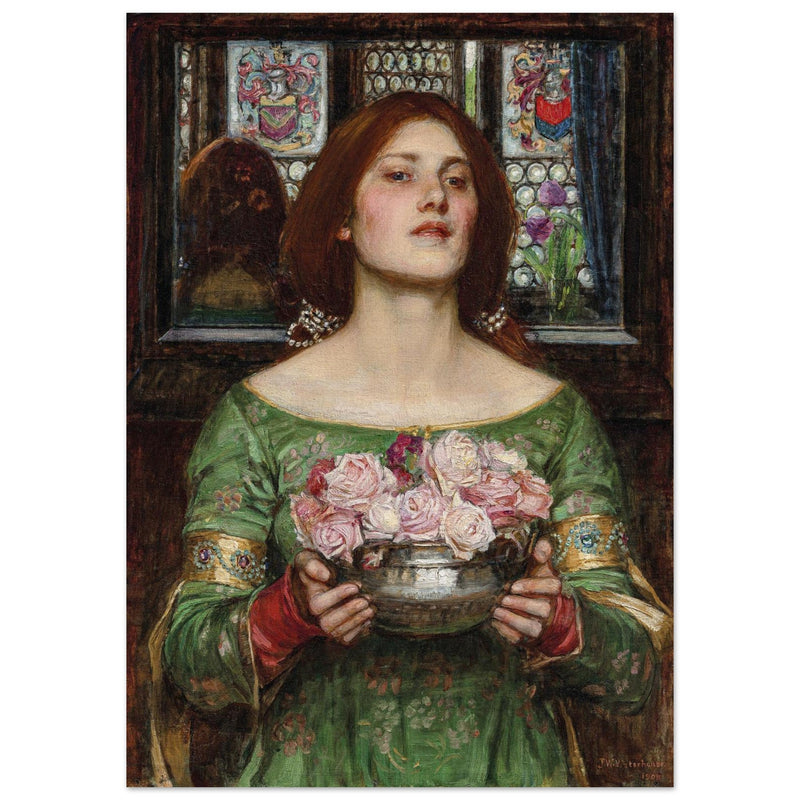 John William Waterhouse painting Gather Ye Rosebuds While Ye May
