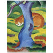 Kinderbild Katze hinter einem Baum  Cat behind a tree by Franz Marc