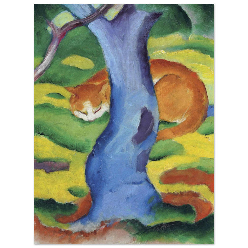 Kinderbild Katze hinter einem Baum  Cat behind a tree by Franz Marc
