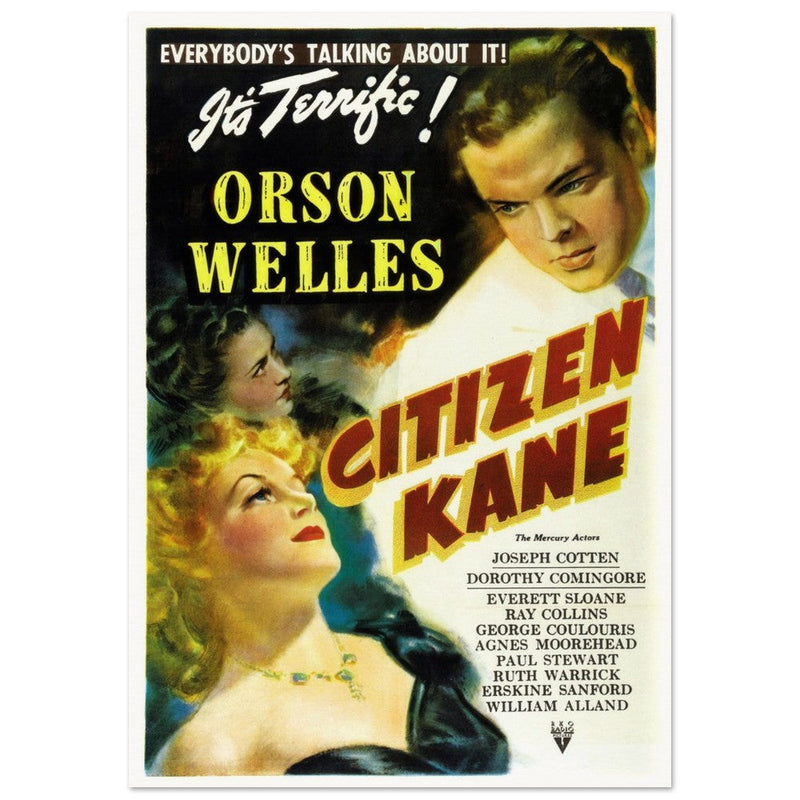 Citizen Kane by Orson Welles movie poster.