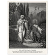 Gustave Dore The Bible engraving print . Jesus and the woman of Samaria illustration .