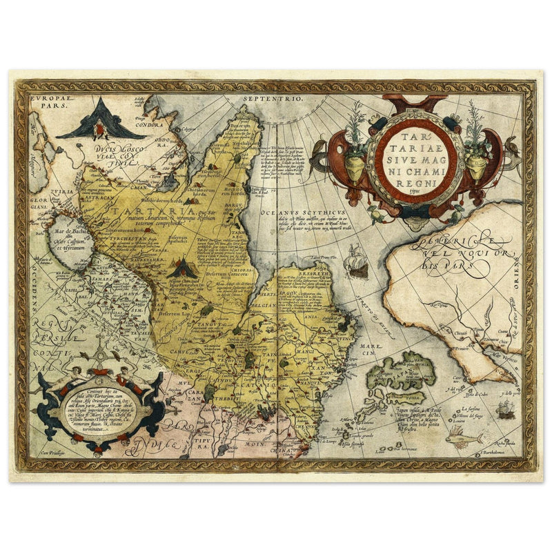Ancient map of Tartaria by Abraham Ortelius  XVI Century.
