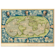 Ancient vintage old map of the world poster reproduction by Guillaume Le Testu 1555