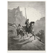 Don Quixote riding with Sancho Panza illustration by Gustave Dore.