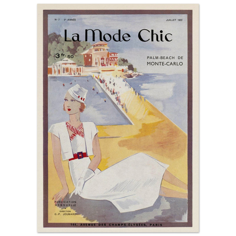 La Mode Chic old vintage fashion magazine cover from the 30s.