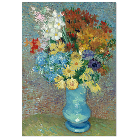 Flowers in a blue vase Vincent Van Gogh