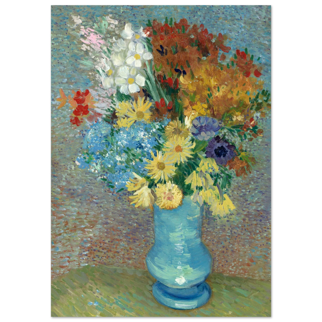 Flowers in a blue vase Vincent Van Gogh