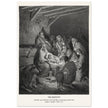 Gustave Dore The Bible engraving print . The Nativity illustration . The birth of Jesus Christ in Bethlehem
