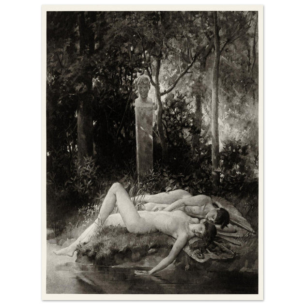 Ode to Psyche by Will Hicok Low 1887. Vintage  print of this greek mythology episode between Eros and Psiche