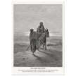 Gustave Dore The Bible engraving print . The flight into Egypt illustration .