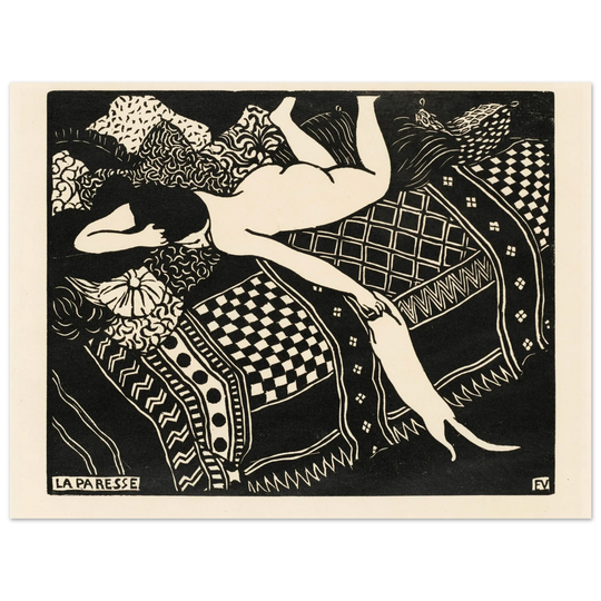 Laziness by Felix Vallotton 1896. Woman with cat.