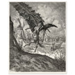 Don Quixote illustration by Gustave Dore. Fight with the wind mills .