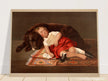 Young girl sleeping with her dog vintage poster reproduction 1871